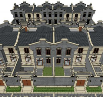 岭南别墅su模型下载_sketchup草图大师SKP模型