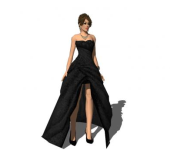 现代贵妇人物SU模型下载_sketchup草图大师SKP模型