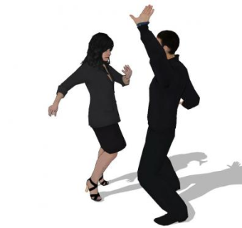 跳舞男女人物SU模型下载_sketchup草图大师SKP模型