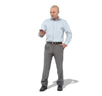 现代看手机男人SU模型下载_sketchup草图大师SKP模型