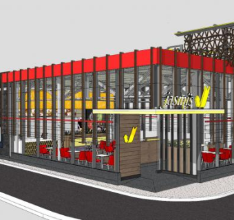 汉堡店SU模型下载_sketchup草图大师SKP模型