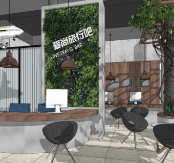 爱尚旅行吧SU模型下载_sketchup草图大师SKP模型