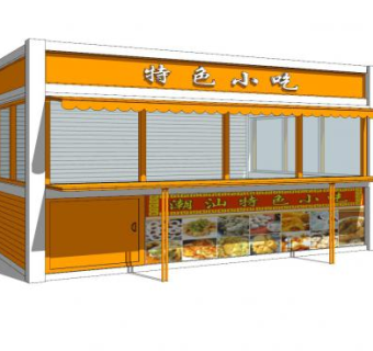 特色小吃售卖亭sketchup模型下载_sketchup草图大师SKP模型