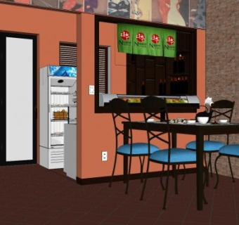 日本寿司店SU模型下载_sketchup草图大师SKP模型