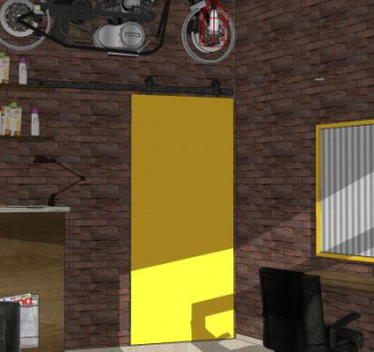 现代小型理发店设计sketchup模型下载_sketchup草图大师SKP模型