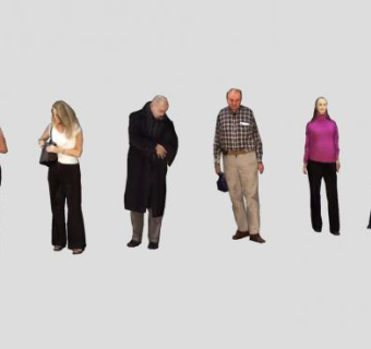 8个超逼真人物SU模型下载_sketchup草图大师SKP模型