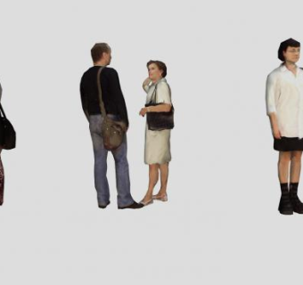 3D男女人物组SU模型下载_sketchup草图大师SKP模型