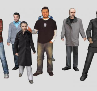 7款男人人物组SU模型下载_sketchup草图大师SKP模型