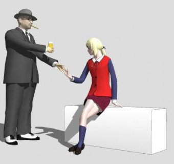 现代男女人物sketchup模型下载_sketchup草图大师SKP模型