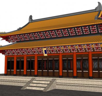 清朝寺庙su模型下载_sketchup草图大师SKP模型