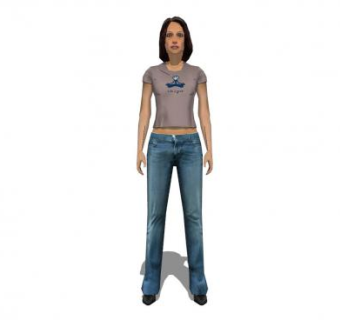 现代瘦黑女士SU模型下载_sketchup草图大师SKP模型