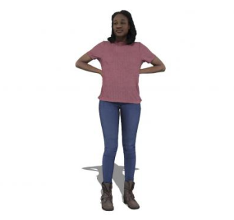 现代黑人女士SU模型下载_sketchup草图大师SKP模型