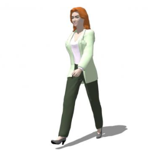 现代女人走姿SU模型下载_sketchup草图大师SKP模型