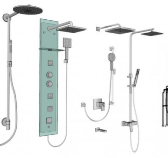 卫生间莲蓬头su模型下载_sketchup草图大师SKP模型