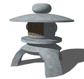 日式石灯笼su模型下载_sketchup草图大师SKP模型