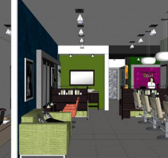 现代理发店室内设计sketchup模型下载_sketchup草图大师SKP模型