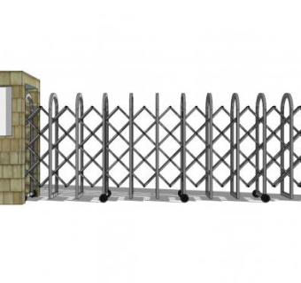 电动伸缩门的su模型下载_sketchup草图大师SKP模型