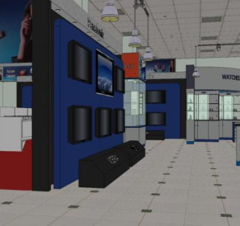 现代松下专卖店展厅SU模型下载_sketchup草图大师SKP模型