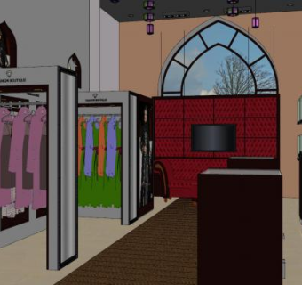 欧式时尚精品服装店SU模型下载_sketchup草图大师SKP模型