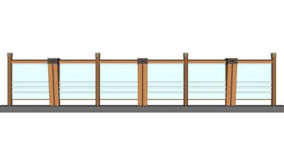 别墅木栏杆su模型下载_sketchup草图大师SKP模型