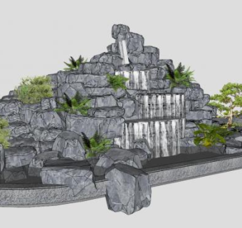 假山景石su模型下载_sketchup草图大师SKP模型