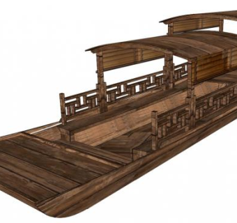 乌篷船的房子su模型下载_sketchup草图大师SKP模型