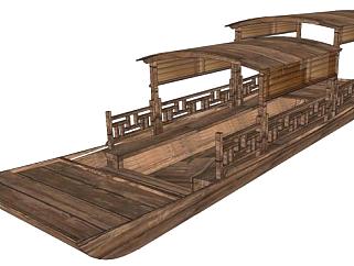 乌篷船的房子su模型下载_sketchup草图大师SKP模型