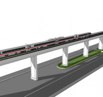 高铁柱子su模型下载_sketchup草图大师SKP模型
