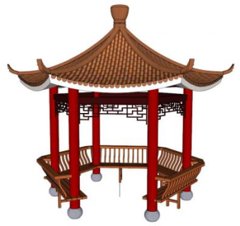 潮汕亭su模型下载_sketchup草图大师SKP模型