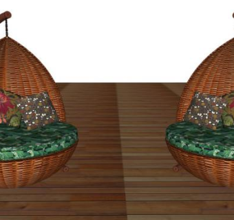 吊篮藤椅su模型下载_sketchup草图大师SKP模型