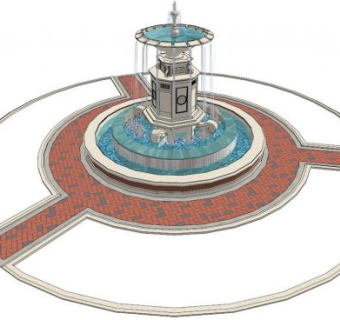 欧式喷水su模型下载_sketchup草图大师SKP模型