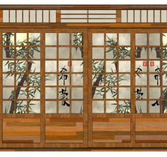 多扇推拉门su模型下载_sketchup草图大师SKP模型