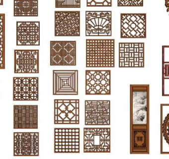 雕花门窗su模型下载_sketchup草图大师SKP模型