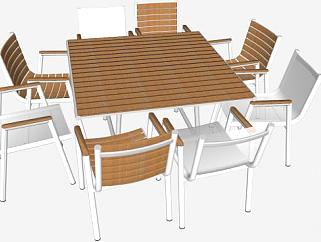 桌子和椅子su模型下载_sketchup草图大师SKP模型