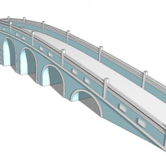 多孔拱桥su模型下载_sketchup草图大师SKP模型