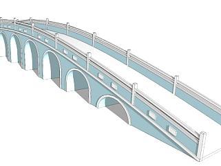 多孔拱桥su模型下载_sketchup草图大师SKP模型