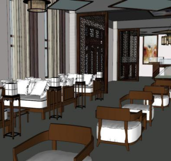 会所室内su模型下载_sketchup草图大师SKP模型