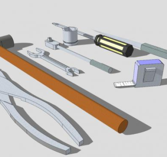 各种工具扳手锤子螺丝刀SU模型_su模型下载 草图大师模型_SKP模型