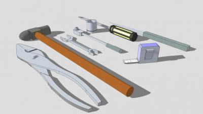 各种工具扳手锤子螺丝刀SU模型_su模型下载 草图大师模型_SKP模型