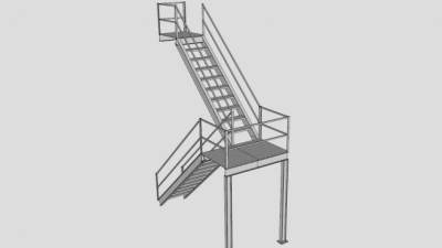 室外钢架楼梯su模型下载_sketchup草图大师SKP模型