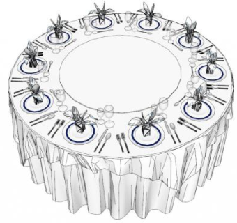 酒店餐桌su模型下载_sketchup草图大师SKP模型