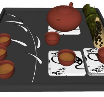 功夫茶SU模型下载_sketchup草图大师SKP模型
