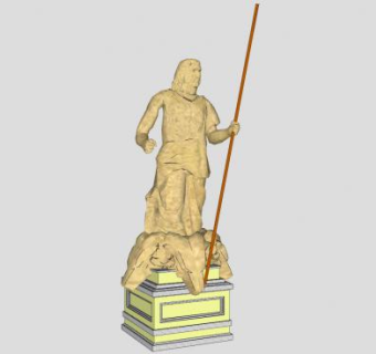 欧式人物雕塑造型SU模型下载_sketchup草图大师SKP模型
