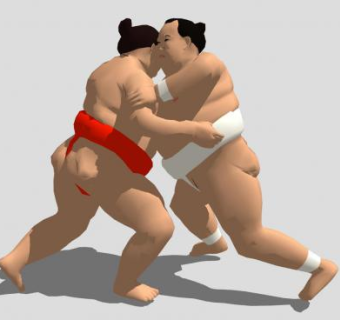 日本相扑人物SU模型下载_sketchup草图大师SKP模型