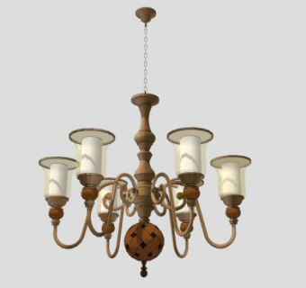 欧式现代客厅吊灯SU模型下载_sketchup草图大师SKP模型