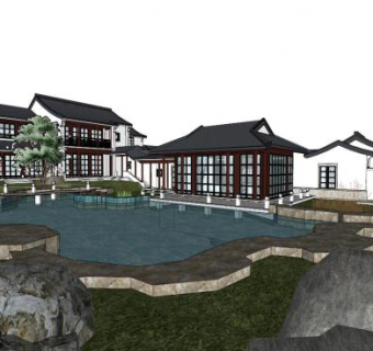 古村落su模型下载_sketchup草图大师SKP模型