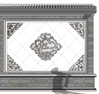 影壁墙su模型下载_sketchup草图大师SKP模型