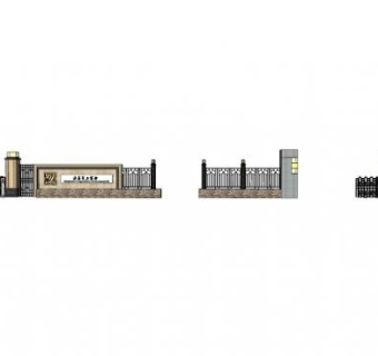 各种入口大门su模型下载_sketchup草图大师SKP模型