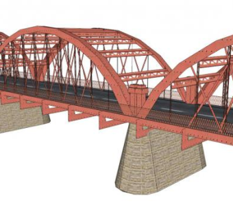 钢结构拱形su模型下载_sketchup草图大师SKP模型