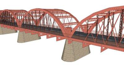 钢结构拱形su模型下载_sketchup草图大师SKP模型